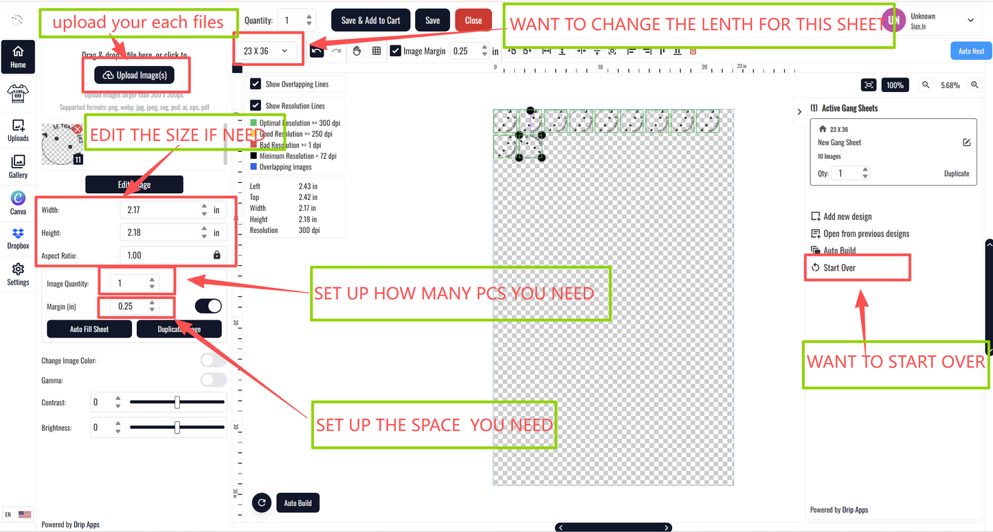 DTF GANG SHEET BUILDER